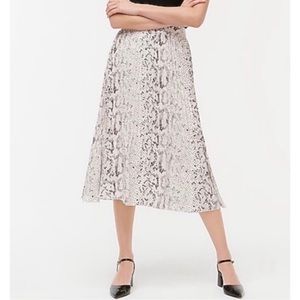 J. Crew Snakeskin Print Pleated Skirt